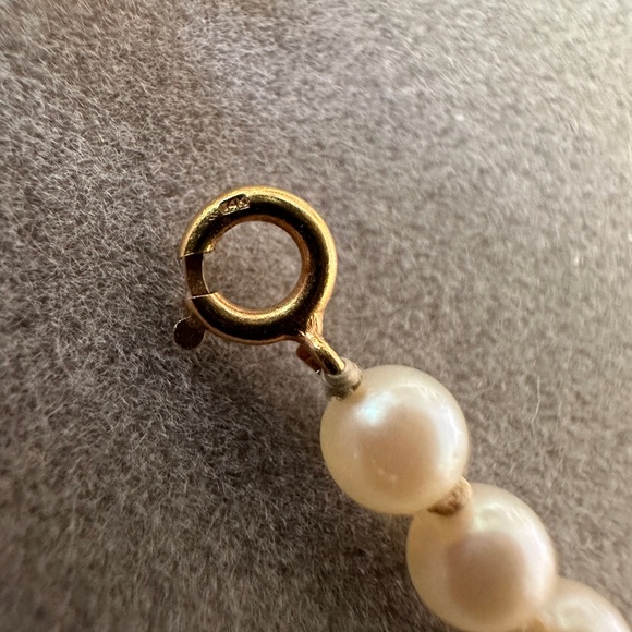 14K Solid Gold LOVE letters 4MM Cultured Pearl Strand Bracelet Round Length 7” - Picture 4 of 5